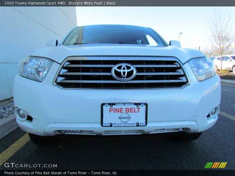 Blizzard White Pearl / Black 2009 Toyota Highlander Sport 4WD