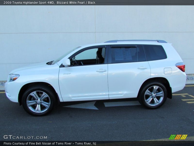 Blizzard White Pearl / Black 2009 Toyota Highlander Sport 4WD
