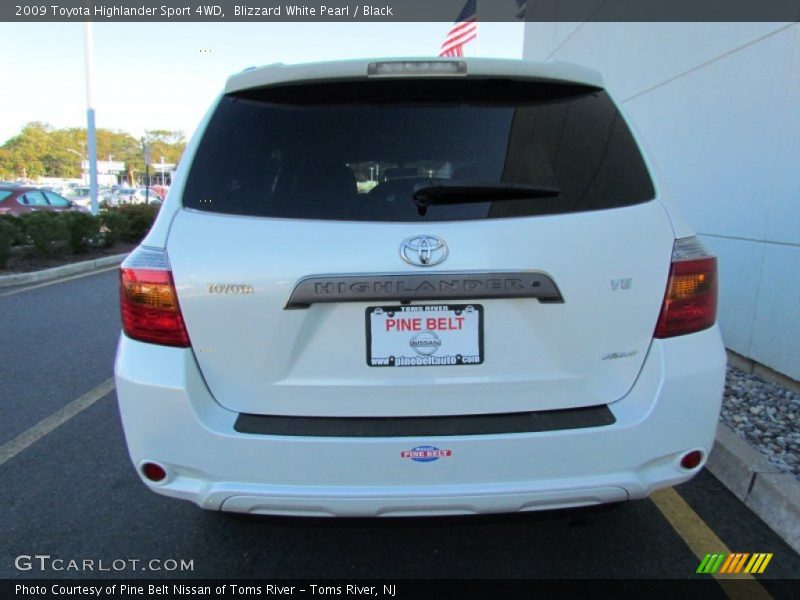 Blizzard White Pearl / Black 2009 Toyota Highlander Sport 4WD