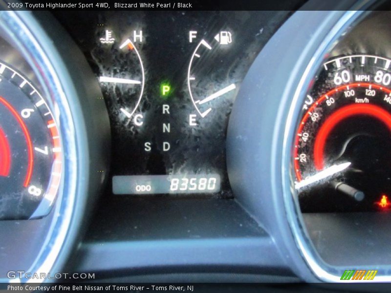 Blizzard White Pearl / Black 2009 Toyota Highlander Sport 4WD