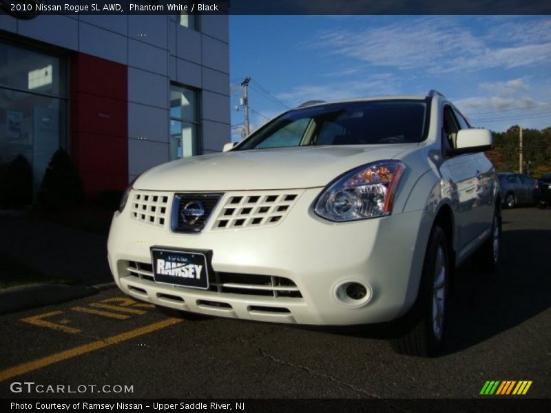 Phantom White / Black 2010 Nissan Rogue SL AWD