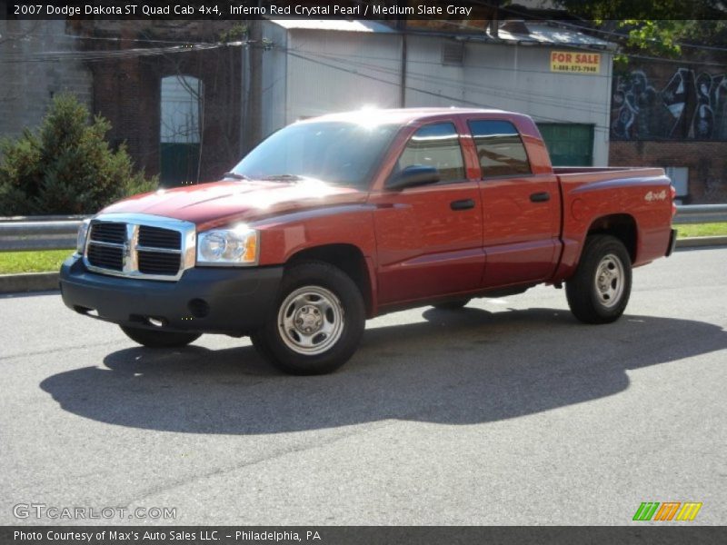 Inferno Red Crystal Pearl / Medium Slate Gray 2007 Dodge Dakota ST Quad Cab 4x4