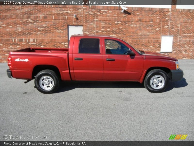  2007 Dakota ST Quad Cab 4x4 Inferno Red Crystal Pearl