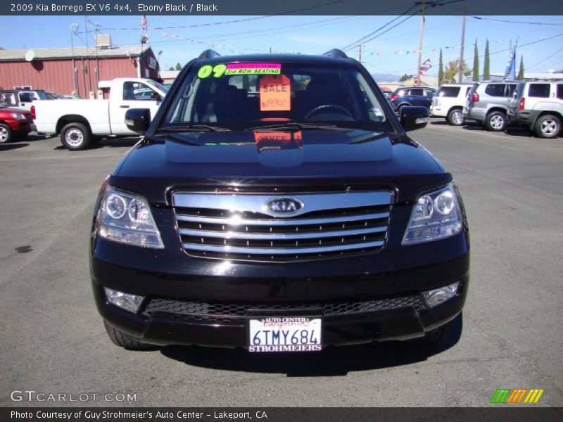Ebony Black / Black 2009 Kia Borrego EX V6 4x4