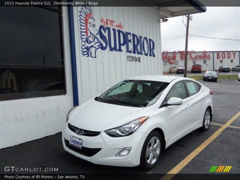 Shimmering White / Beige 2013 Hyundai Elantra GLS
