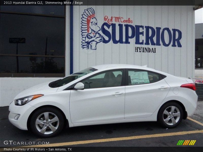 Shimmering White / Beige 2013 Hyundai Elantra GLS