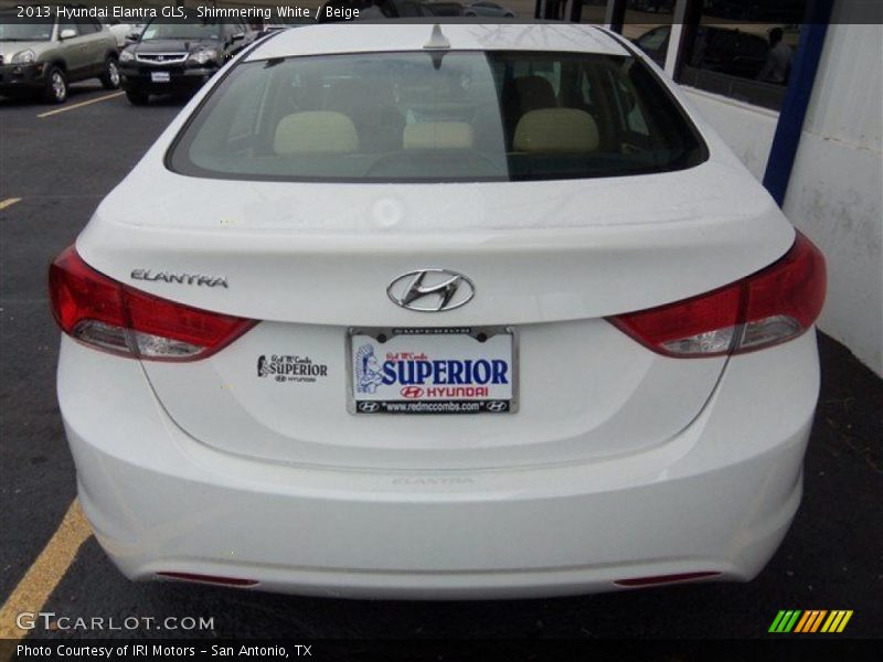 Shimmering White / Beige 2013 Hyundai Elantra GLS