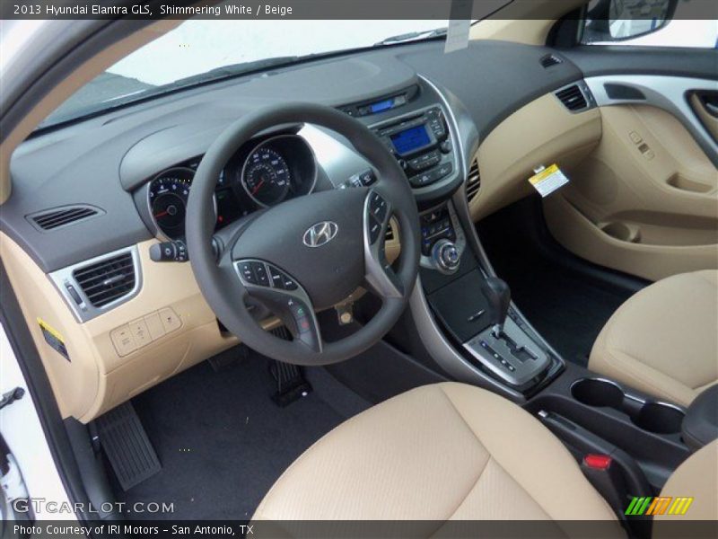Shimmering White / Beige 2013 Hyundai Elantra GLS