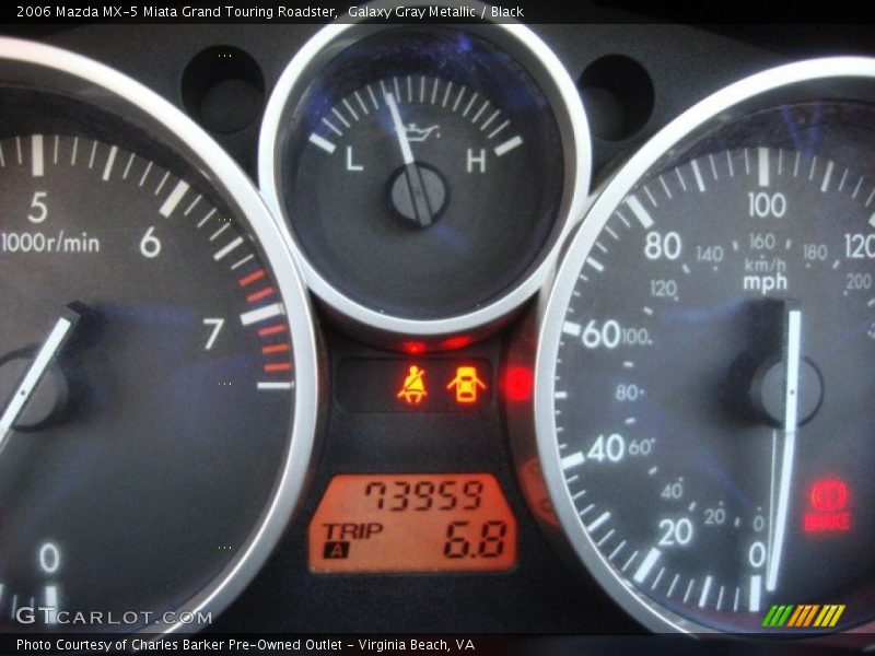 Galaxy Gray Metallic / Black 2006 Mazda MX-5 Miata Grand Touring Roadster