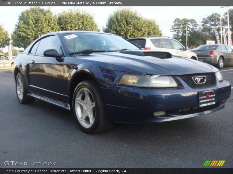 True Blue Metallic / Medium Graphite 2003 Ford Mustang GT Coupe