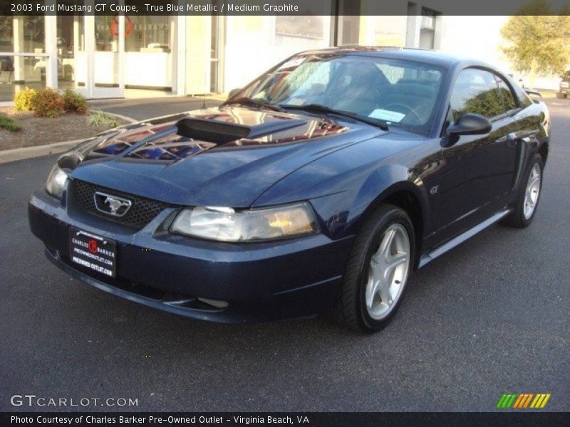 True Blue Metallic / Medium Graphite 2003 Ford Mustang GT Coupe