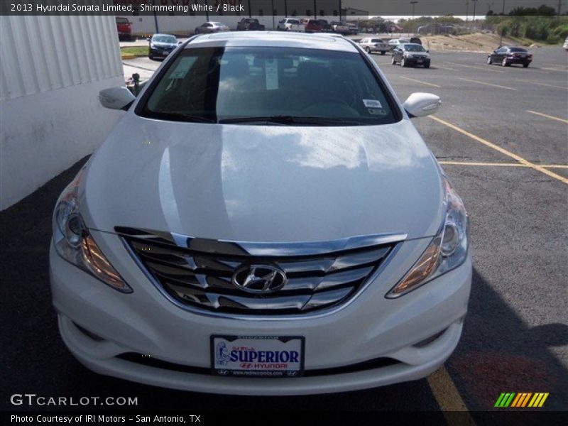Shimmering White / Black 2013 Hyundai Sonata Limited
