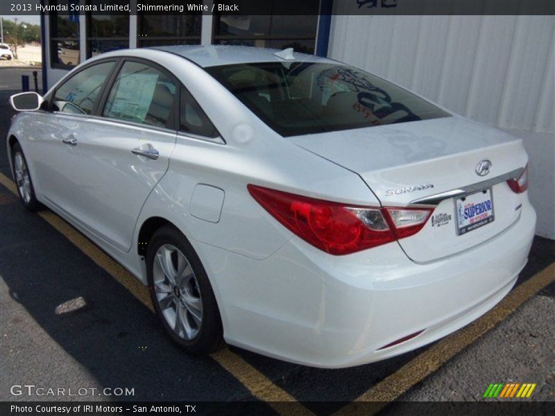 Shimmering White / Black 2013 Hyundai Sonata Limited