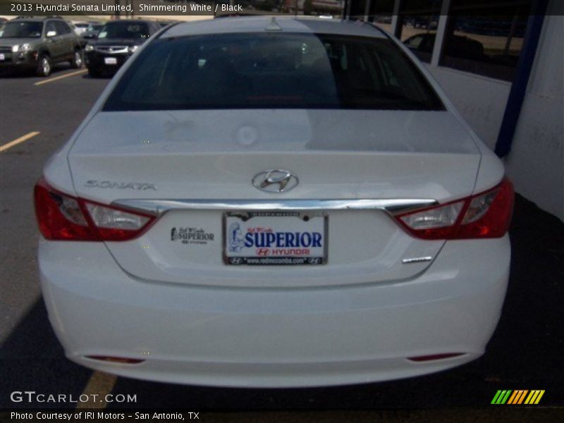 Shimmering White / Black 2013 Hyundai Sonata Limited