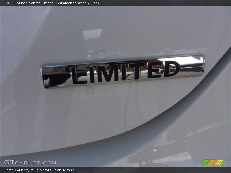 Shimmering White / Black 2013 Hyundai Sonata Limited