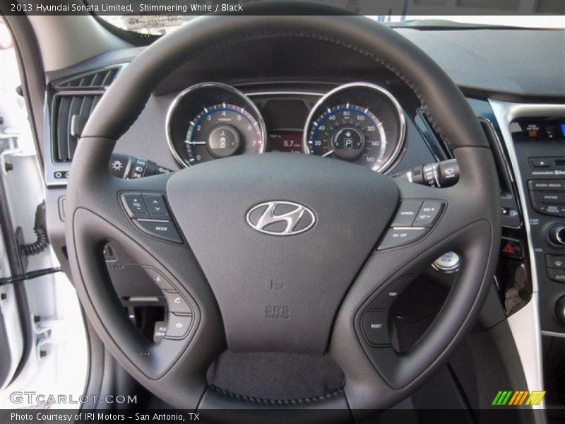 Shimmering White / Black 2013 Hyundai Sonata Limited