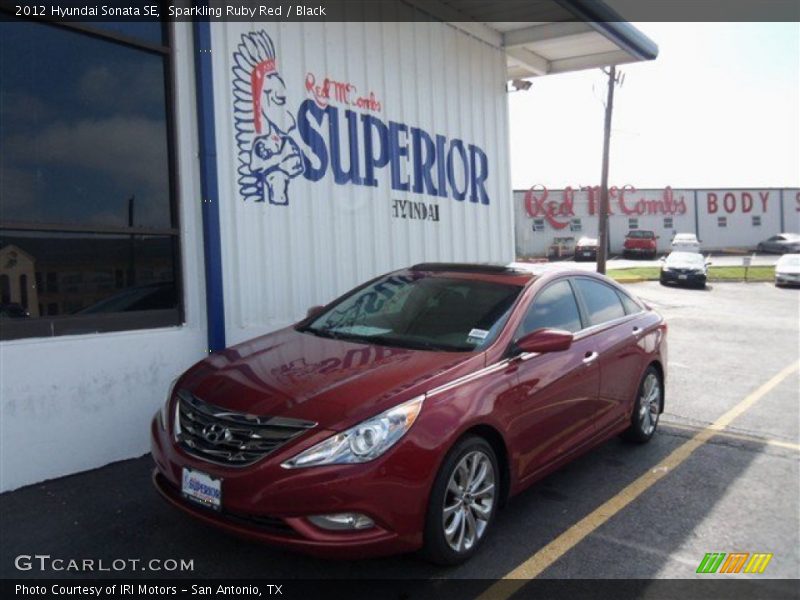 Sparkling Ruby Red / Black 2012 Hyundai Sonata SE