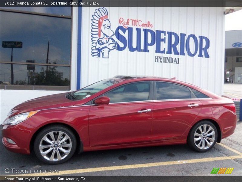Sparkling Ruby Red / Black 2012 Hyundai Sonata SE