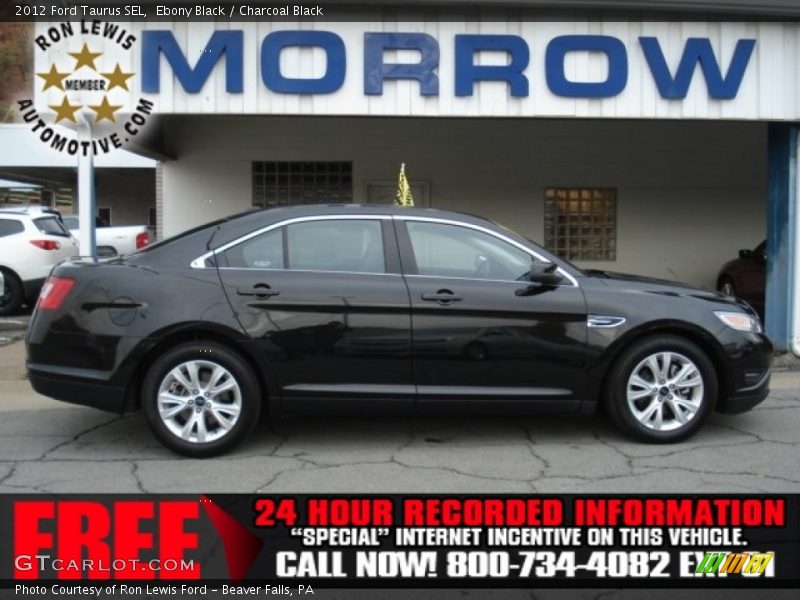 Ebony Black / Charcoal Black 2012 Ford Taurus SEL
