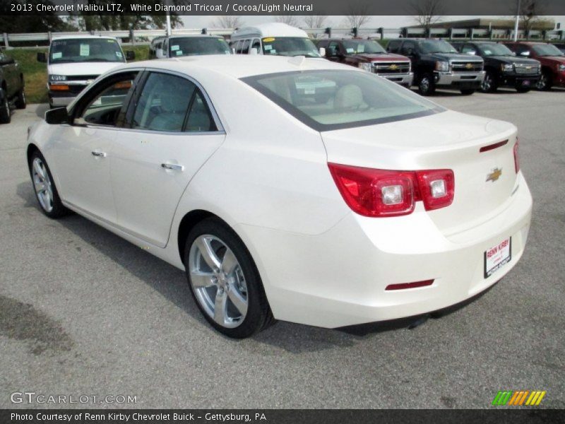 White Diamond Tricoat / Cocoa/Light Neutral 2013 Chevrolet Malibu LTZ