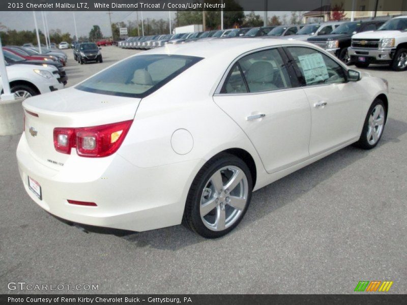 White Diamond Tricoat / Cocoa/Light Neutral 2013 Chevrolet Malibu LTZ