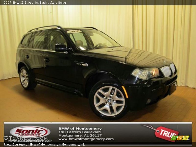 Jet Black / Sand Beige 2007 BMW X3 3.0si
