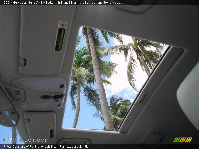 Sunroof of 2004 S 430 Sedan