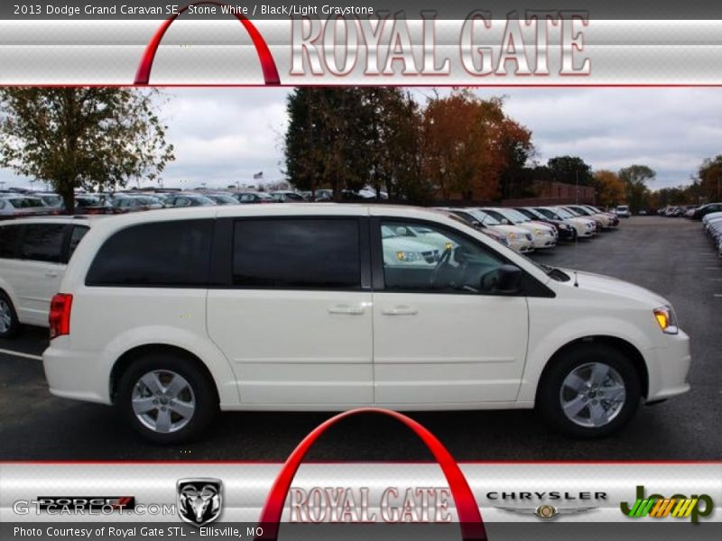 Stone White / Black/Light Graystone 2013 Dodge Grand Caravan SE