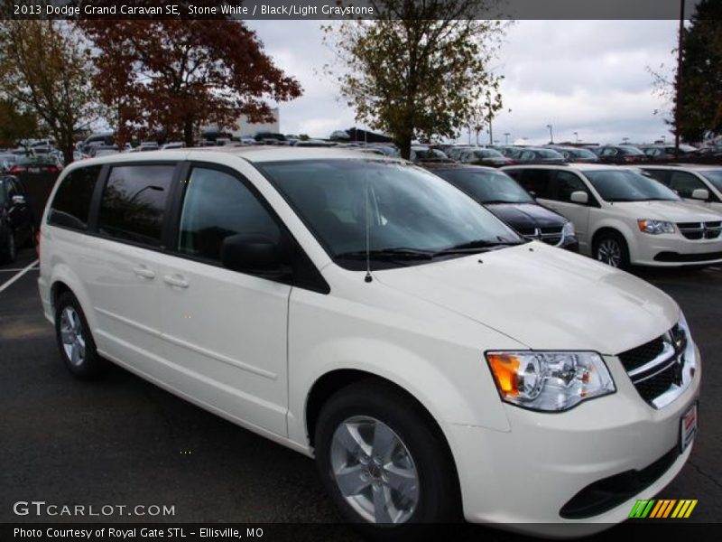 Stone White / Black/Light Graystone 2013 Dodge Grand Caravan SE