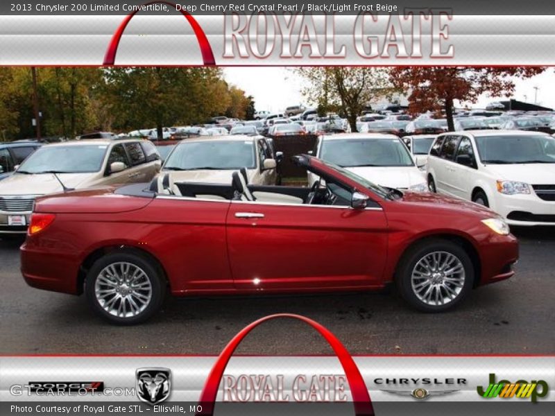 Deep Cherry Red Crystal Pearl / Black/Light Frost Beige 2013 Chrysler 200 Limited Convertible