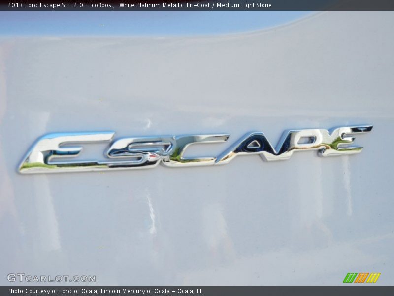 White Platinum Metallic Tri-Coat / Medium Light Stone 2013 Ford Escape SEL 2.0L EcoBoost