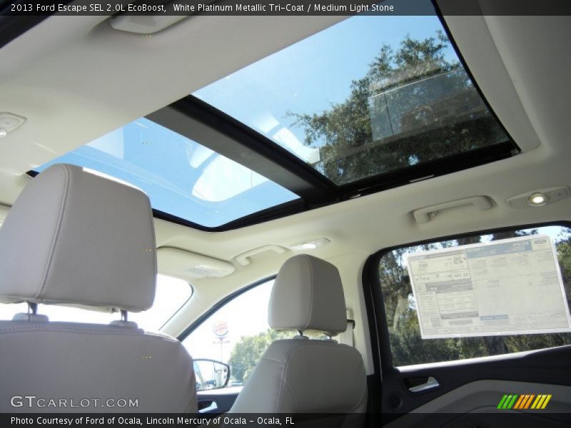 White Platinum Metallic Tri-Coat / Medium Light Stone 2013 Ford Escape SEL 2.0L EcoBoost