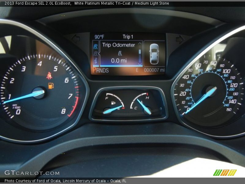 White Platinum Metallic Tri-Coat / Medium Light Stone 2013 Ford Escape SEL 2.0L EcoBoost