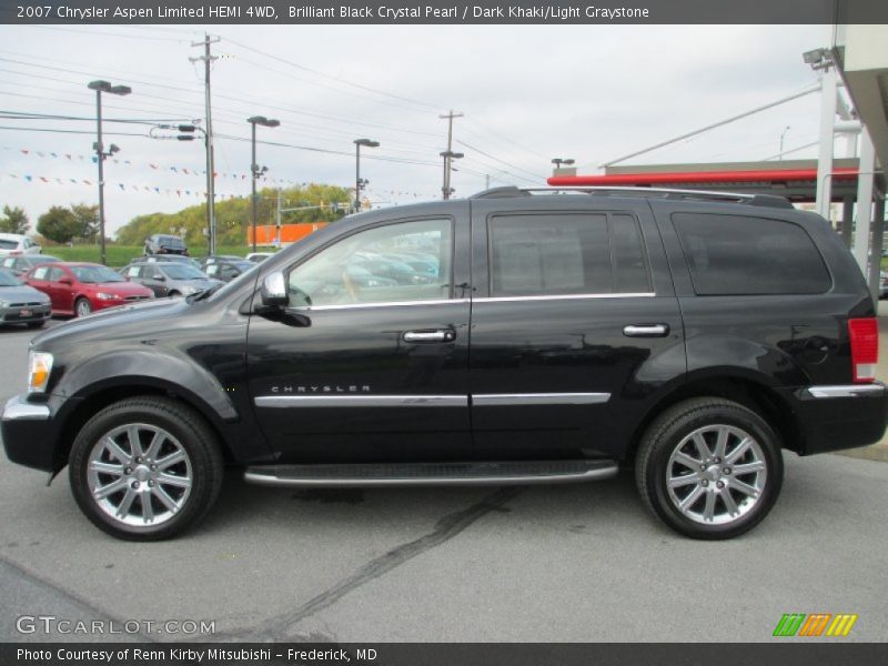 Brilliant Black Crystal Pearl / Dark Khaki/Light Graystone 2007 Chrysler Aspen Limited HEMI 4WD