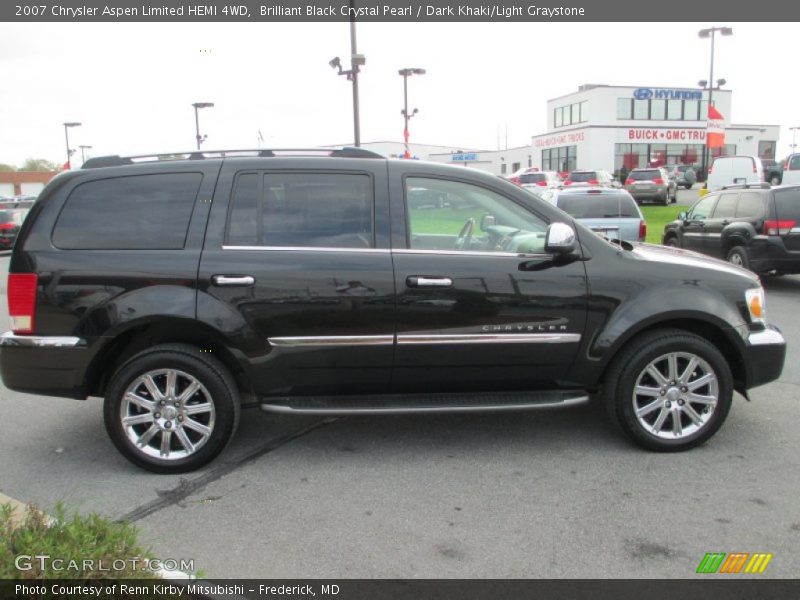 Brilliant Black Crystal Pearl / Dark Khaki/Light Graystone 2007 Chrysler Aspen Limited HEMI 4WD