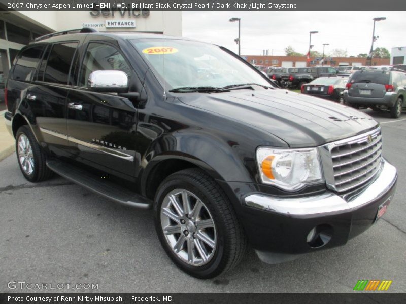 Brilliant Black Crystal Pearl / Dark Khaki/Light Graystone 2007 Chrysler Aspen Limited HEMI 4WD