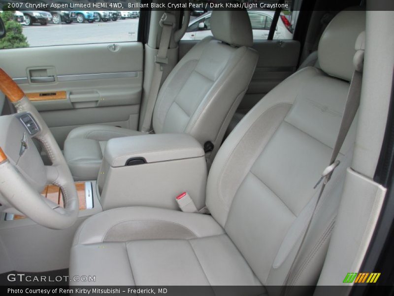 Brilliant Black Crystal Pearl / Dark Khaki/Light Graystone 2007 Chrysler Aspen Limited HEMI 4WD