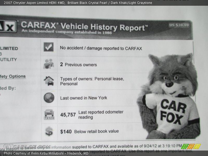 Brilliant Black Crystal Pearl / Dark Khaki/Light Graystone 2007 Chrysler Aspen Limited HEMI 4WD
