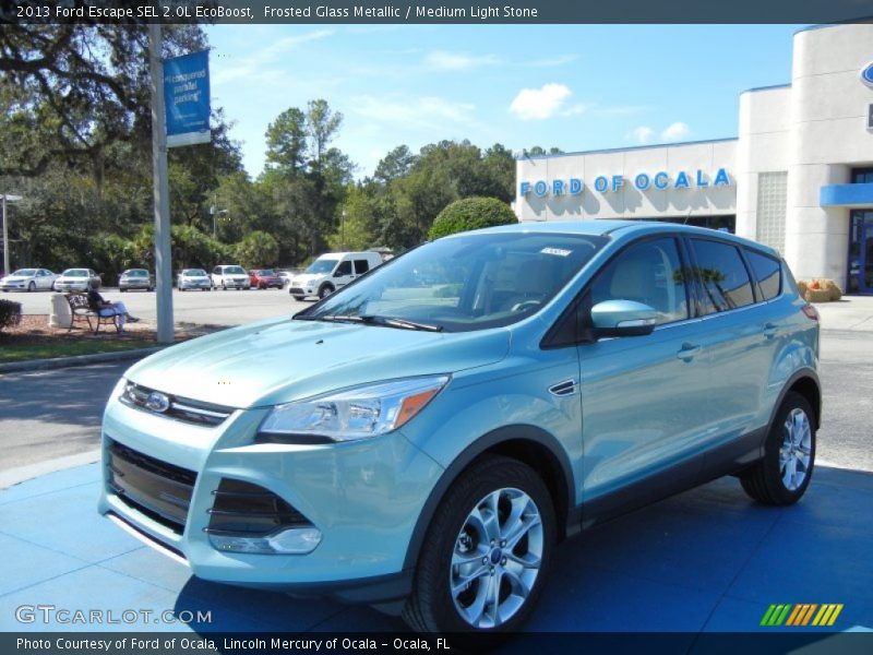 Frosted Glass Metallic / Medium Light Stone 2013 Ford Escape SEL 2.0L EcoBoost