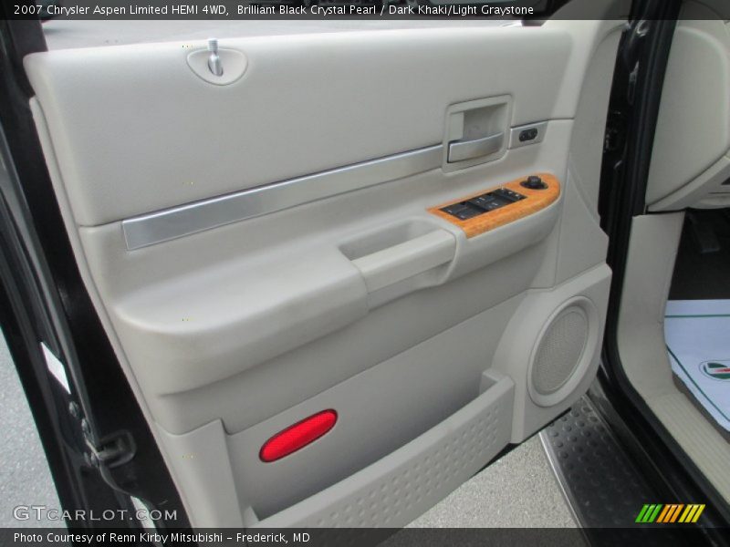 Brilliant Black Crystal Pearl / Dark Khaki/Light Graystone 2007 Chrysler Aspen Limited HEMI 4WD