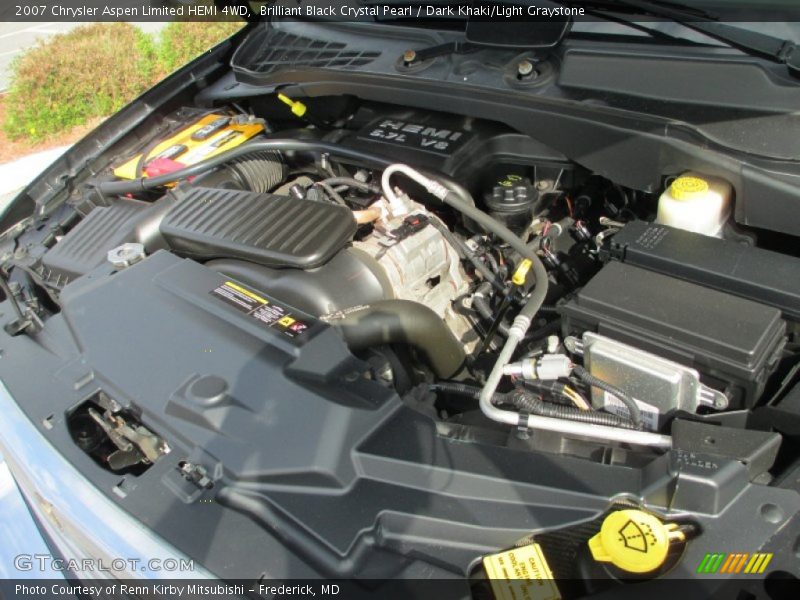 Brilliant Black Crystal Pearl / Dark Khaki/Light Graystone 2007 Chrysler Aspen Limited HEMI 4WD