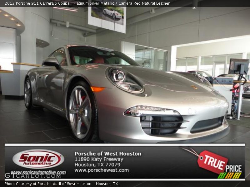 Platinum Silver Metallic / Carrera Red Natural Leather 2013 Porsche 911 Carrera S Coupe