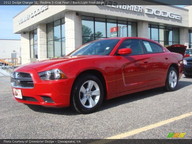 Redline 3-Coat Pearl / Black/Light Frost Beige 2012 Dodge Charger SE