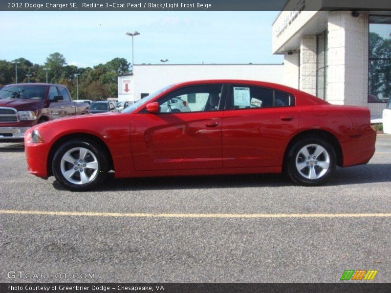 Redline 3-Coat Pearl / Black/Light Frost Beige 2012 Dodge Charger SE