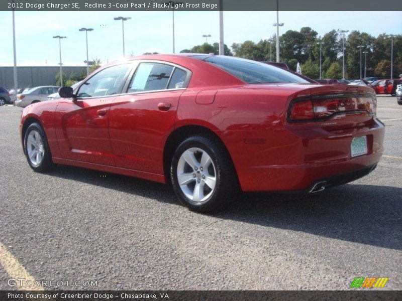 Redline 3-Coat Pearl / Black/Light Frost Beige 2012 Dodge Charger SE