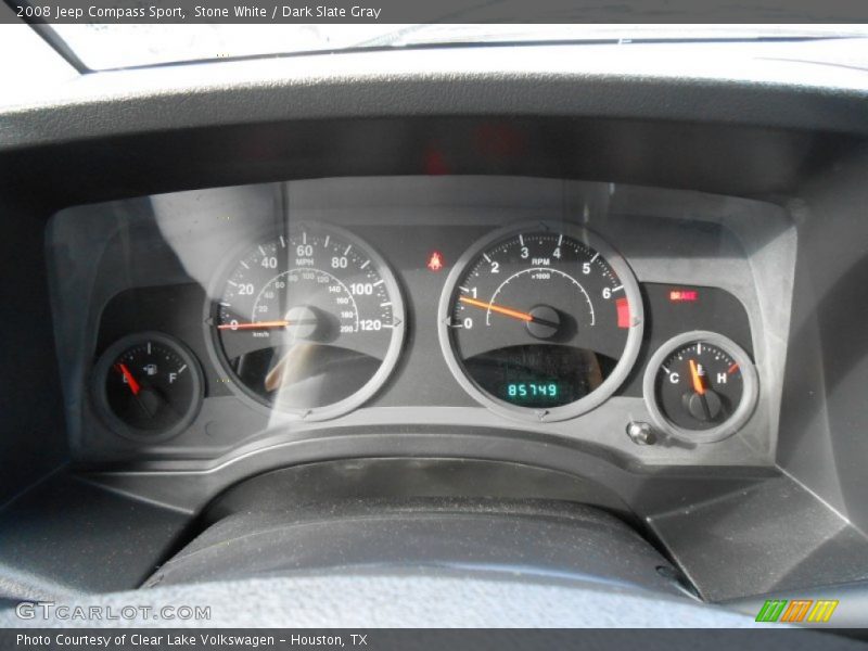 Stone White / Dark Slate Gray 2008 Jeep Compass Sport