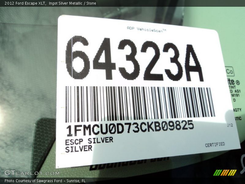 Ingot Silver Metallic / Stone 2012 Ford Escape XLT