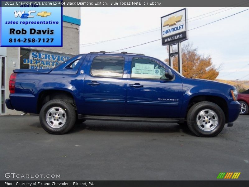 Blue Topaz Metallic / Ebony 2013 Chevrolet Avalanche LS 4x4 Black Diamond Edition