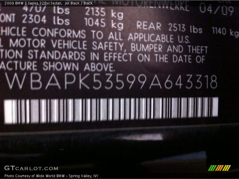 Jet Black / Black 2009 BMW 3 Series 328xi Sedan
