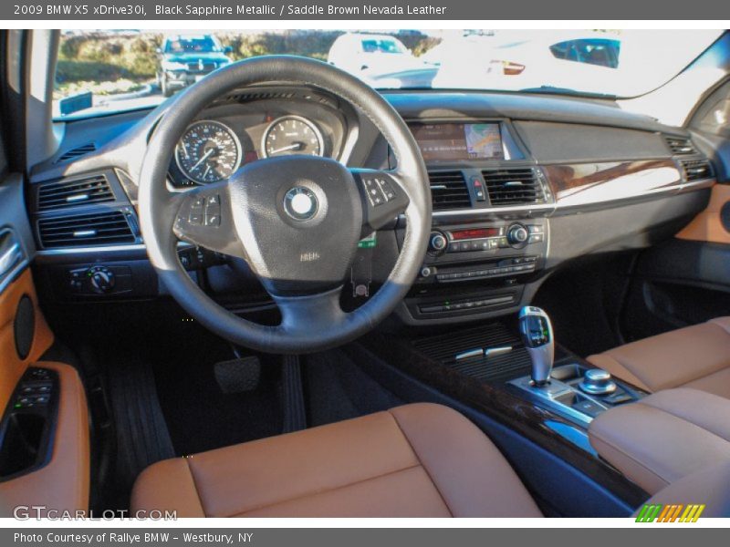 Black Sapphire Metallic / Saddle Brown Nevada Leather 2009 BMW X5 xDrive30i